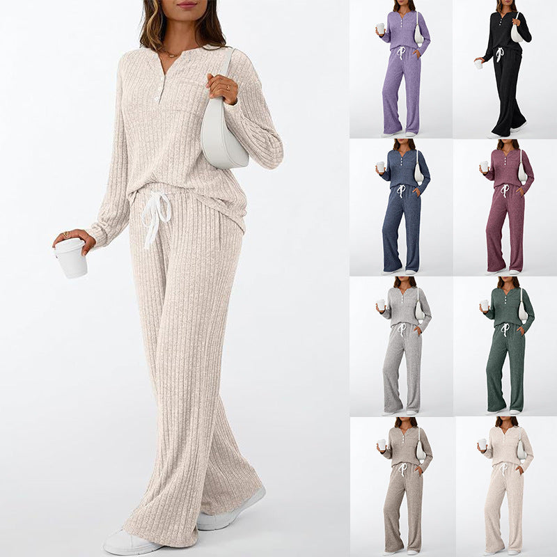 Ensemble 2 pièces femme : pyjama d'extérieur confortable