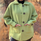 Cardigan en Laine à Revers et Poches – Élégance Décontractée