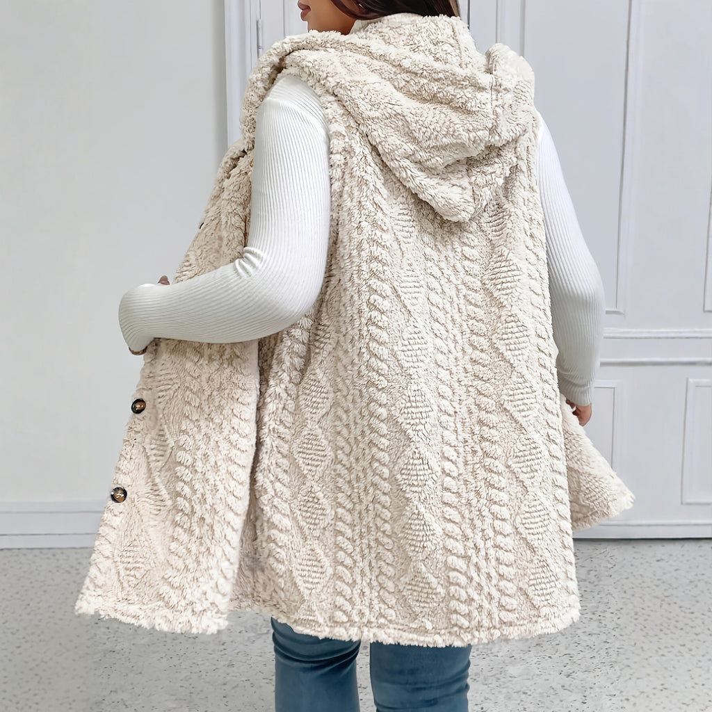 Cardigan à Capuche en Peluche Double Face – Élégance et Confort