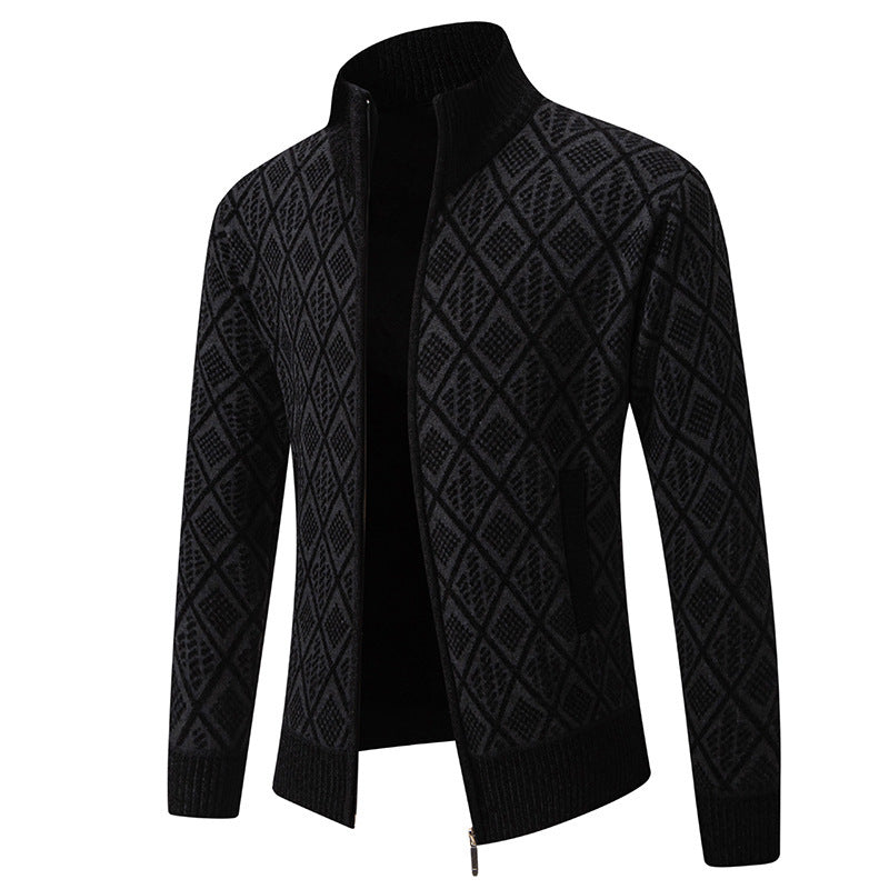Manteau Cardigan à Col Montant pour Homme – Tendance Automne-Hiver