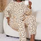 Pyjama en Flanelle à Motif Léopard – Ensemble 2 pièces (Grande Taille Femme)