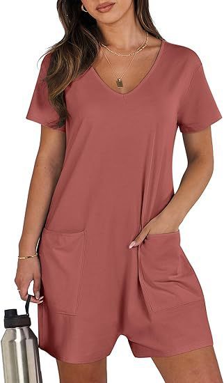 Combinaison sans manches à col rond avec ceinture et poches