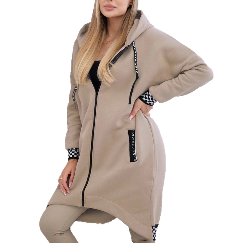 Femme  – Trench Long à Capuche Femme, Coupe Décontractée