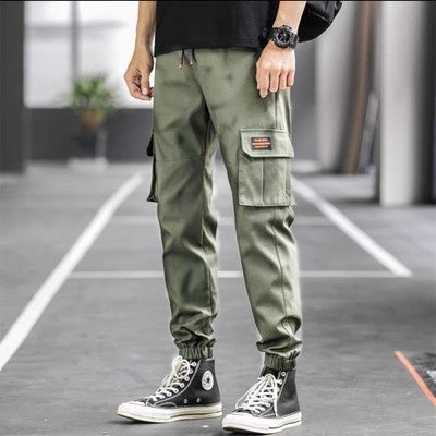 Pantalon Homme Multi-Poches avec Bandes aux Chevilles