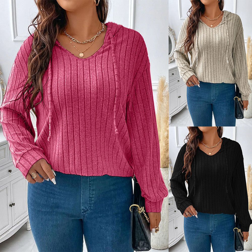Top Uni à Col en V Grande Taille Femme – Élégance et Confort