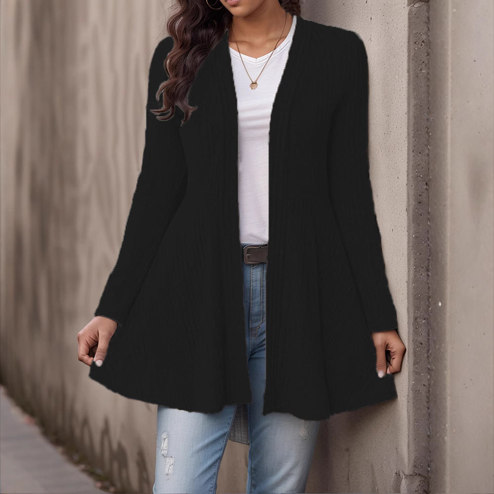 Cardigan à Rayures en Relief – Élégance Décontractée