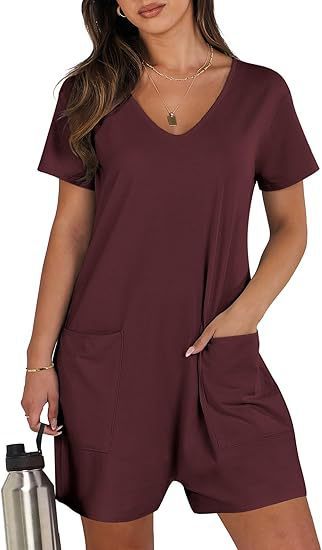 Combinaison sans manches à col rond avec ceinture et poches