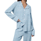 Vêtement Femme à Col Châle à Manches Longues et Pantalon Assorti – Confort et Élégance